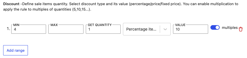 BOGO tiers configuration