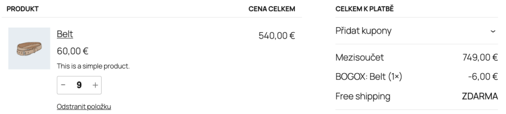Fee Based in cart